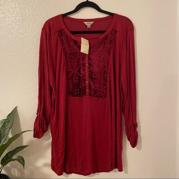 Lucky Brand Long Sleeve Top 2X - Picture 1 of 9